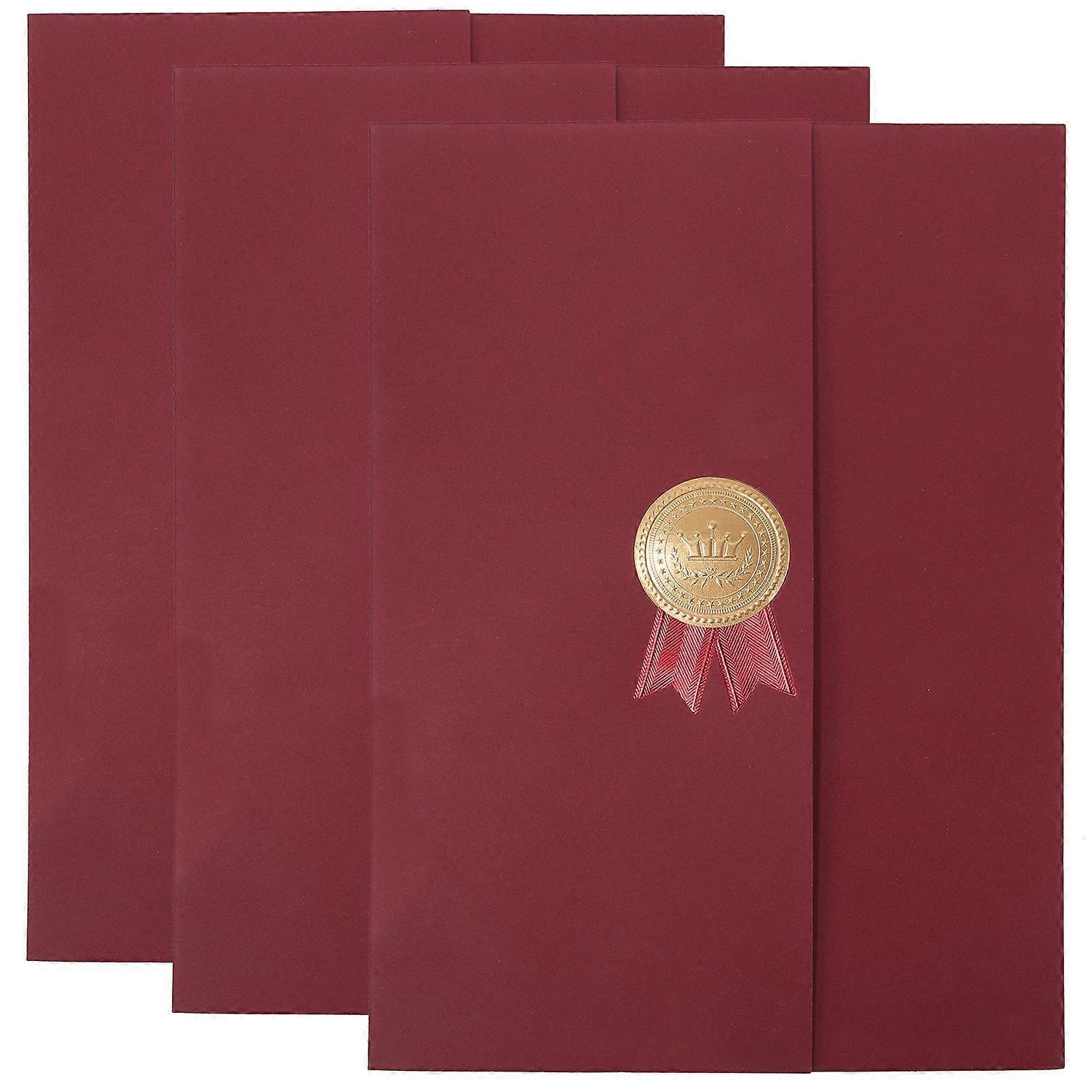 ダークレッド証明書カバーの卒業証書とホームオフィスでの装飾的な使用 3pcs