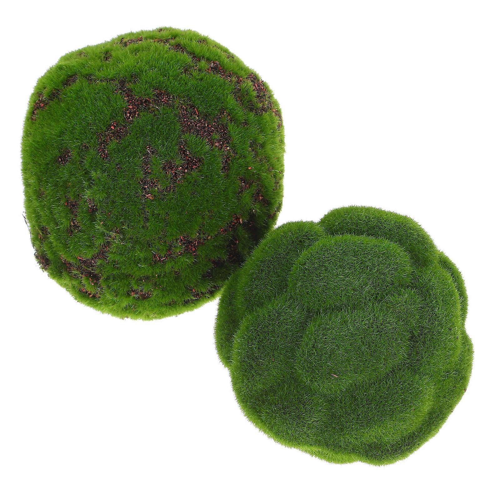 2pcs Lifelike Faux Grass Spheres for Indoor & Outdoor Planters, Garden Ornaments, and Table Centerpieces – Lightweight, Fade Resistant, Easy to