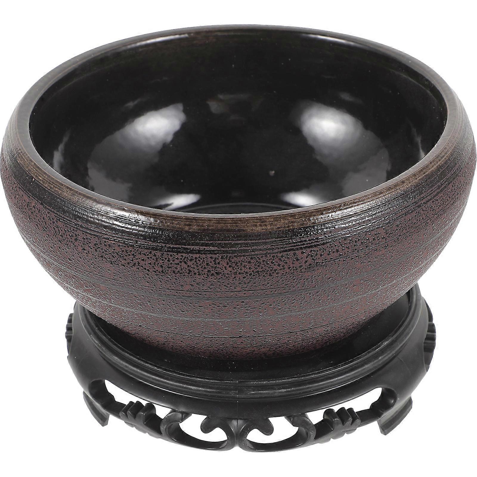 Ceramic Water Lily Planter Bowl with Tray – Non Porous Hydroponic Flower Pot for Indoor & Outdoor Decor, Deep Daffodil Design for Garden Display and