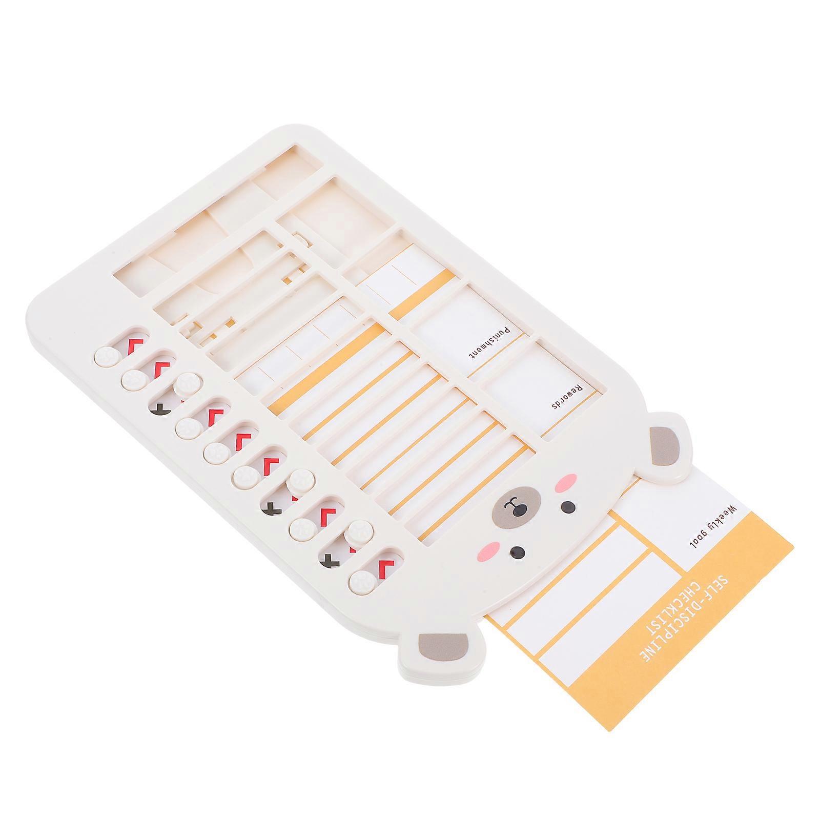 Kids Routine Chart with Interchangeable Cards for Office Beige Color Helps Develop Good Habits 1