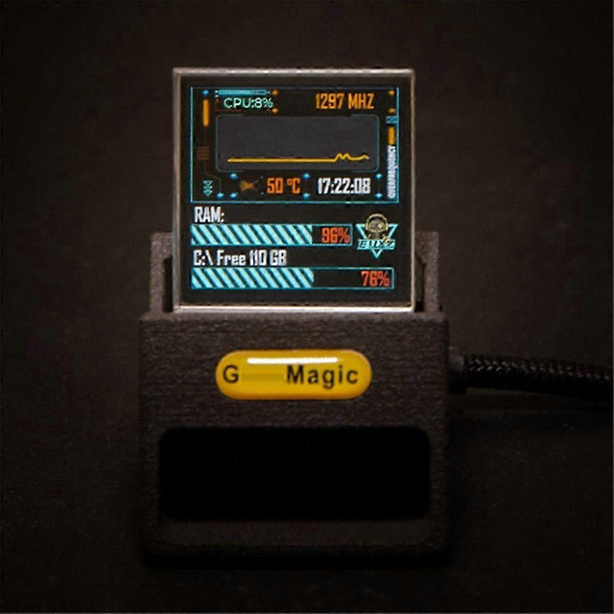 Digital Display Clock with Bitcoin Stock Ticker & Weather Monitor - Sleek Black Design for Home or Office Decor