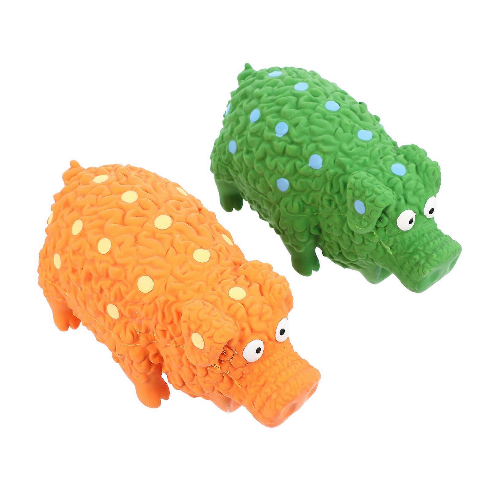 Interactive Squeaky Dog Toys Squeaky Pig Dog Toy Calculus Reduction Training Sessions 6.7×3.1×3.5in 2Pcs