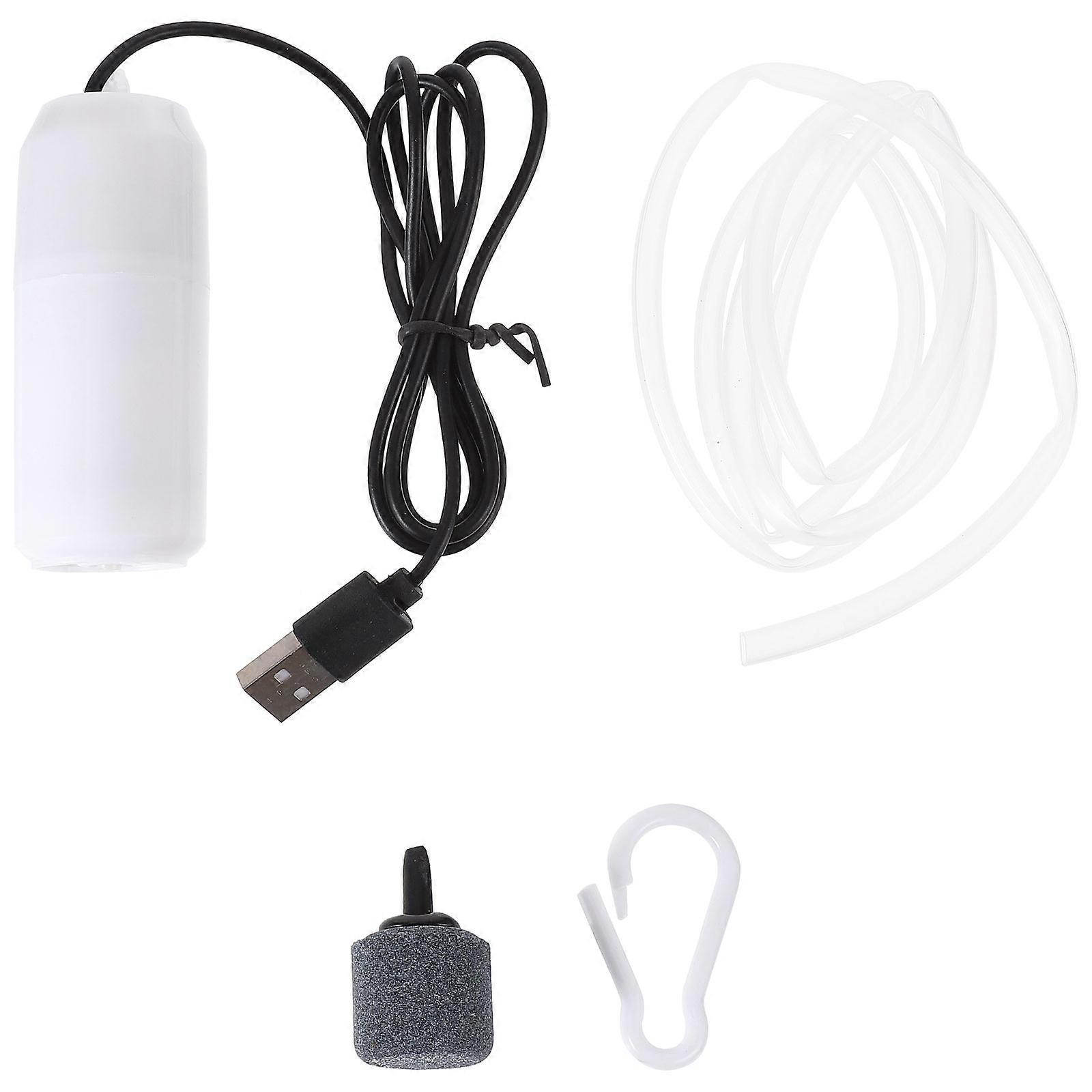 Compact White Air Pump for Small Aquarium Fish Tank Oxygen Supply at Home Use Plastic 1 Set