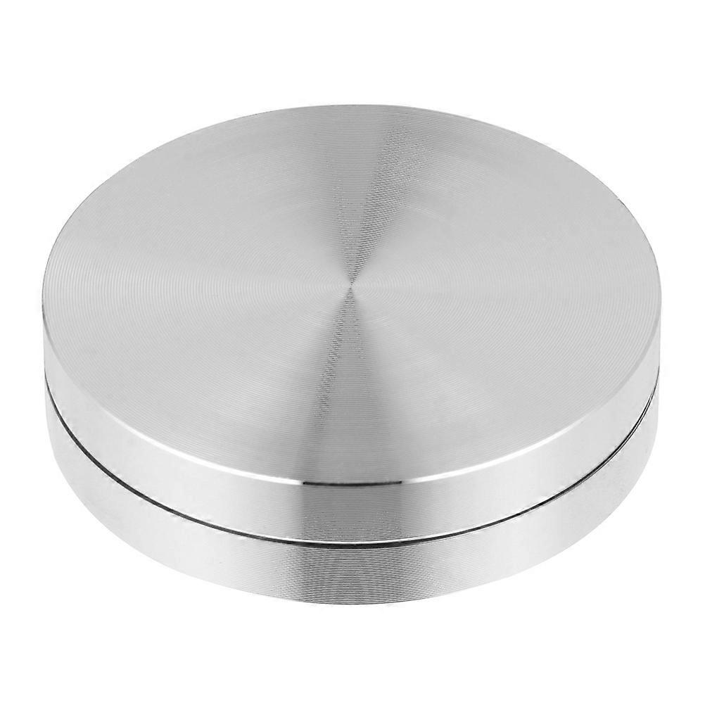 Cake Turntable For Decorating Round Cake Turntable Decor Stand 10x10x1.8cm Silver 360° Rotation 1Pack