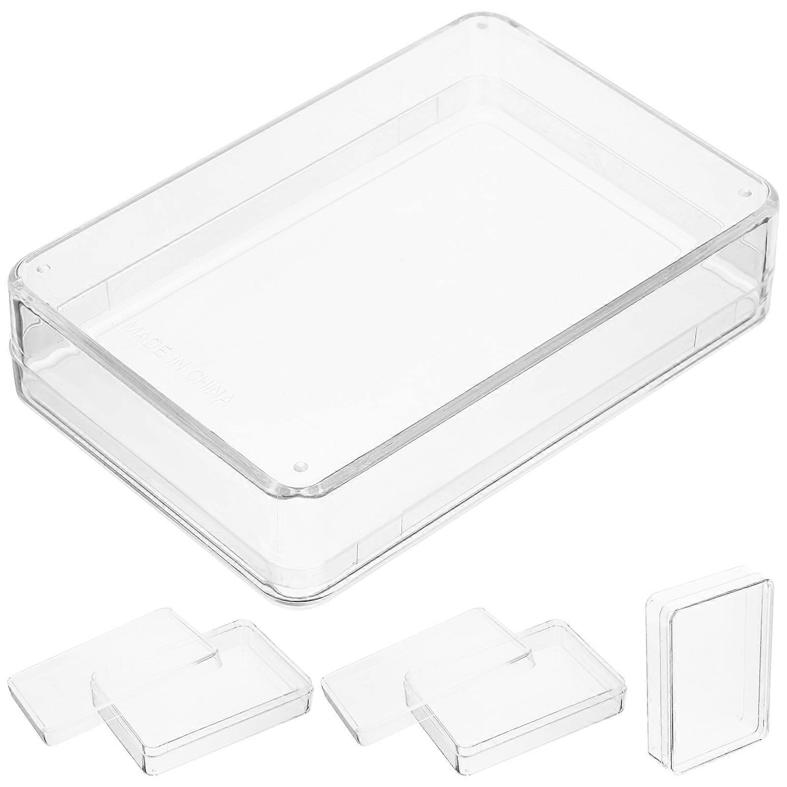 4pcs Transparent Plastic Playing Card Boxes Poker Game Deck Holders