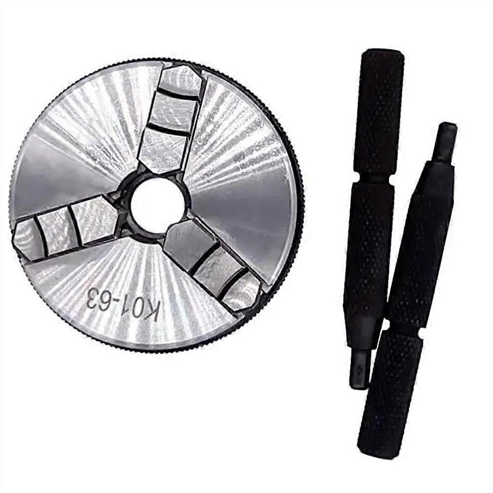 K0163 Lathe Mini Chuck 3 Jaw Hand Chuck Woodworking with Mounting Thread Screw Rod Self Centering Lathe Chuck Tool 63mm
