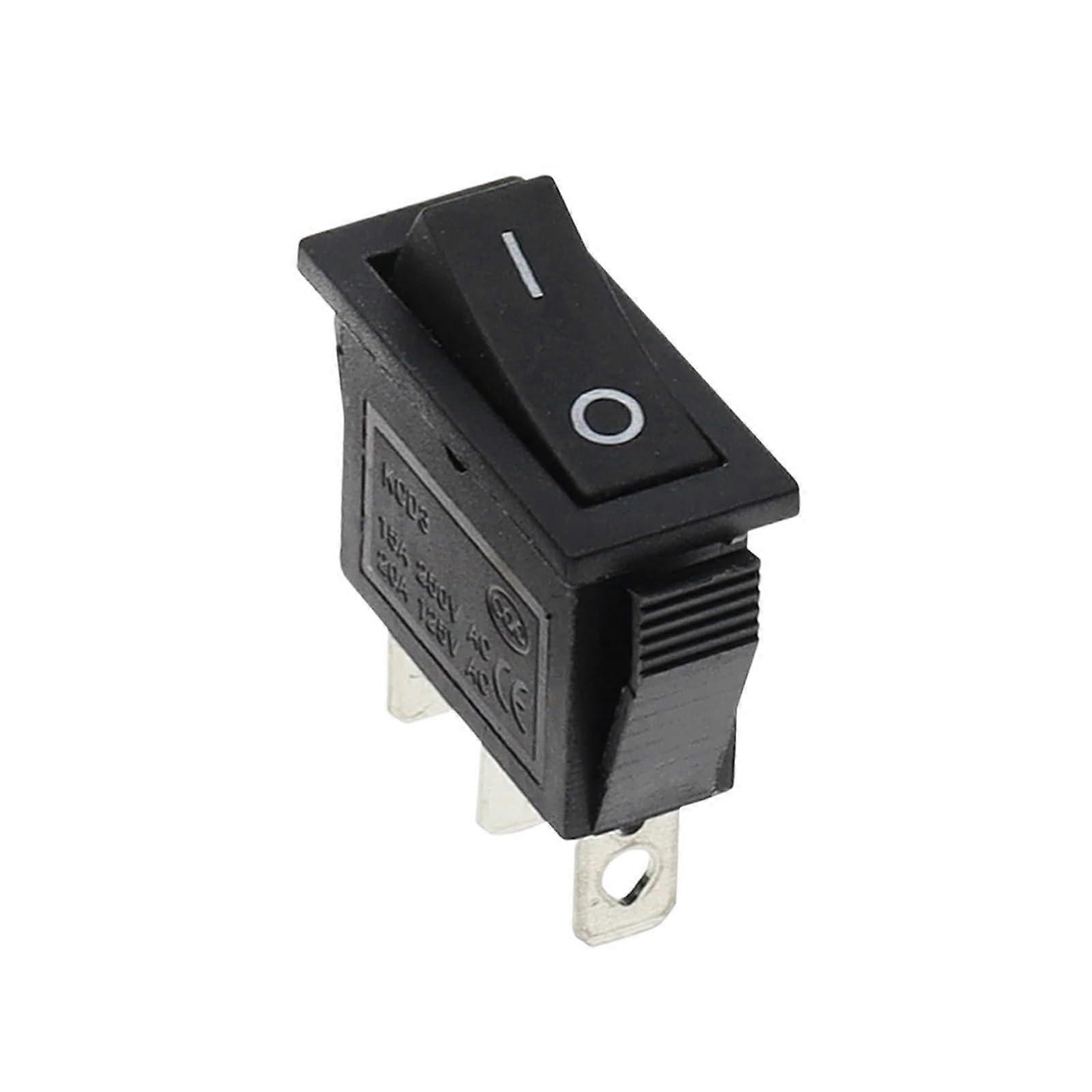 KCD3 220V ON/OFF SPST Rocker Switch Single Pole Single Throw 2 3 Positions 20A 125VAC With LED Light (Black, 1PC) 1PC Black