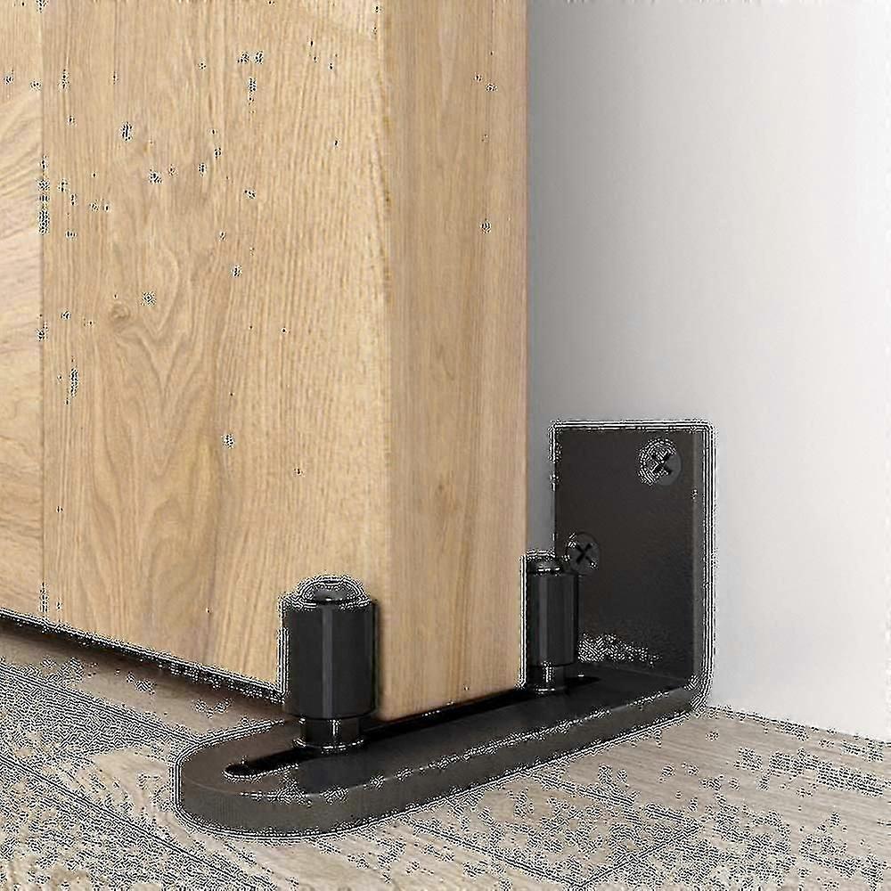 New Sliding Barn Door Floor Guides Adjustable Stay Roller Hardware Kit,black