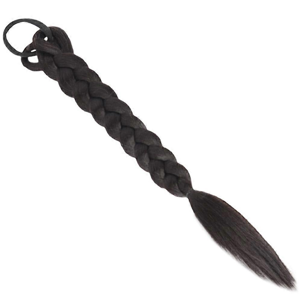 Braided Ponytail Extension for Women Black Color High Temperature Fibers 22 Inches