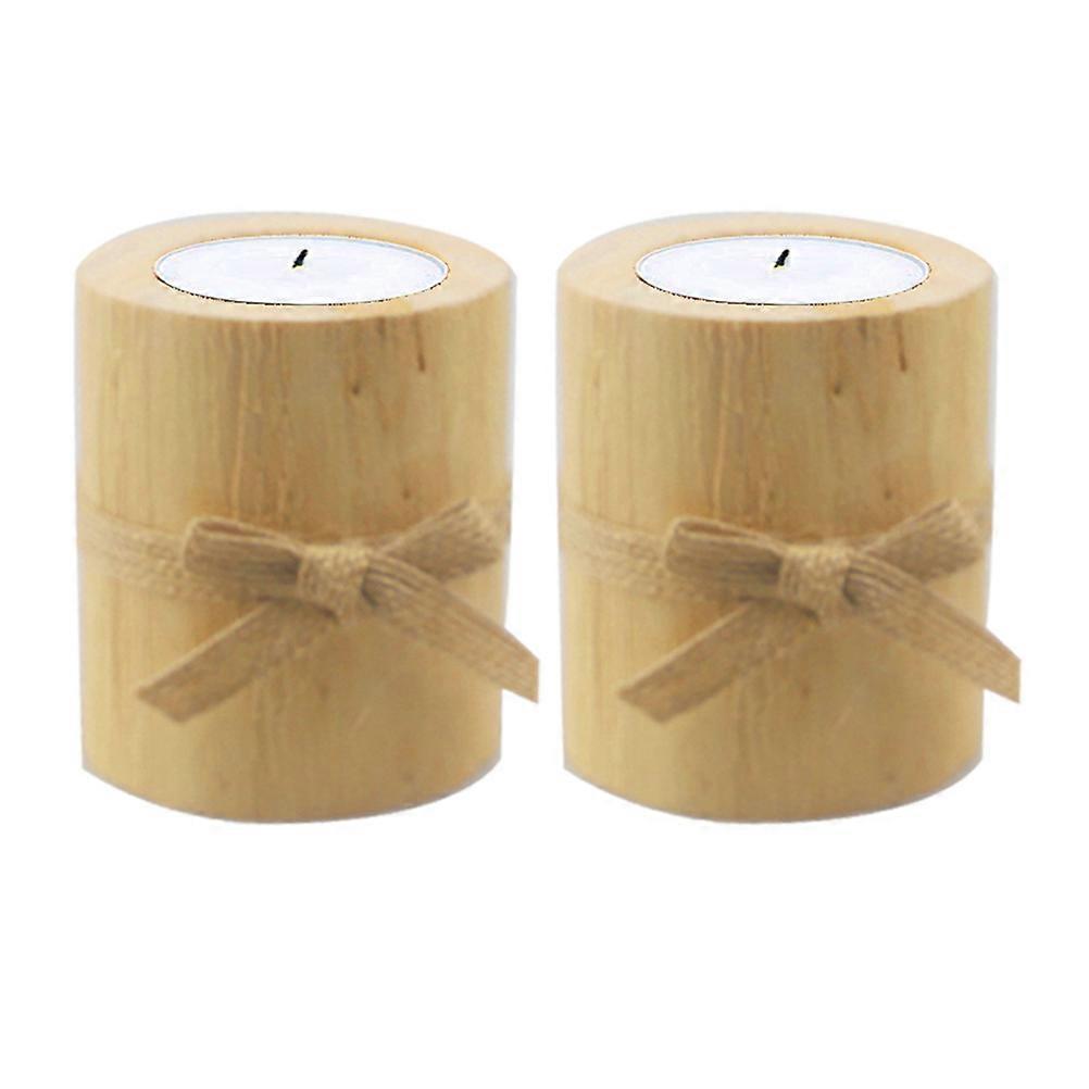 Premium Pine Candlestick, Multi-functional Tealight Decoration for Parlor