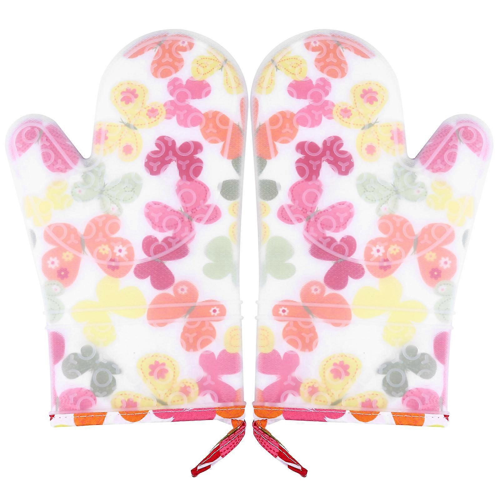 Microwave Mitts, Classic Style Oven Gloves with Non-Slip Surface Treatment