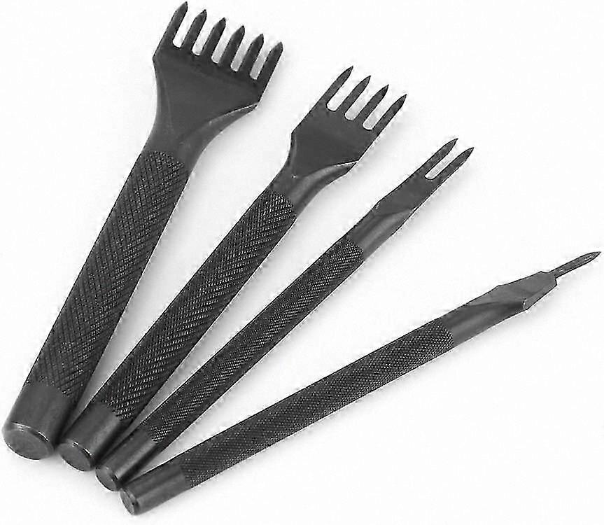 4-Piece Leather Hole Punch Set with 1+2+4+6 Teeth for Crafting and Sewing Projects Claws Punching Tools