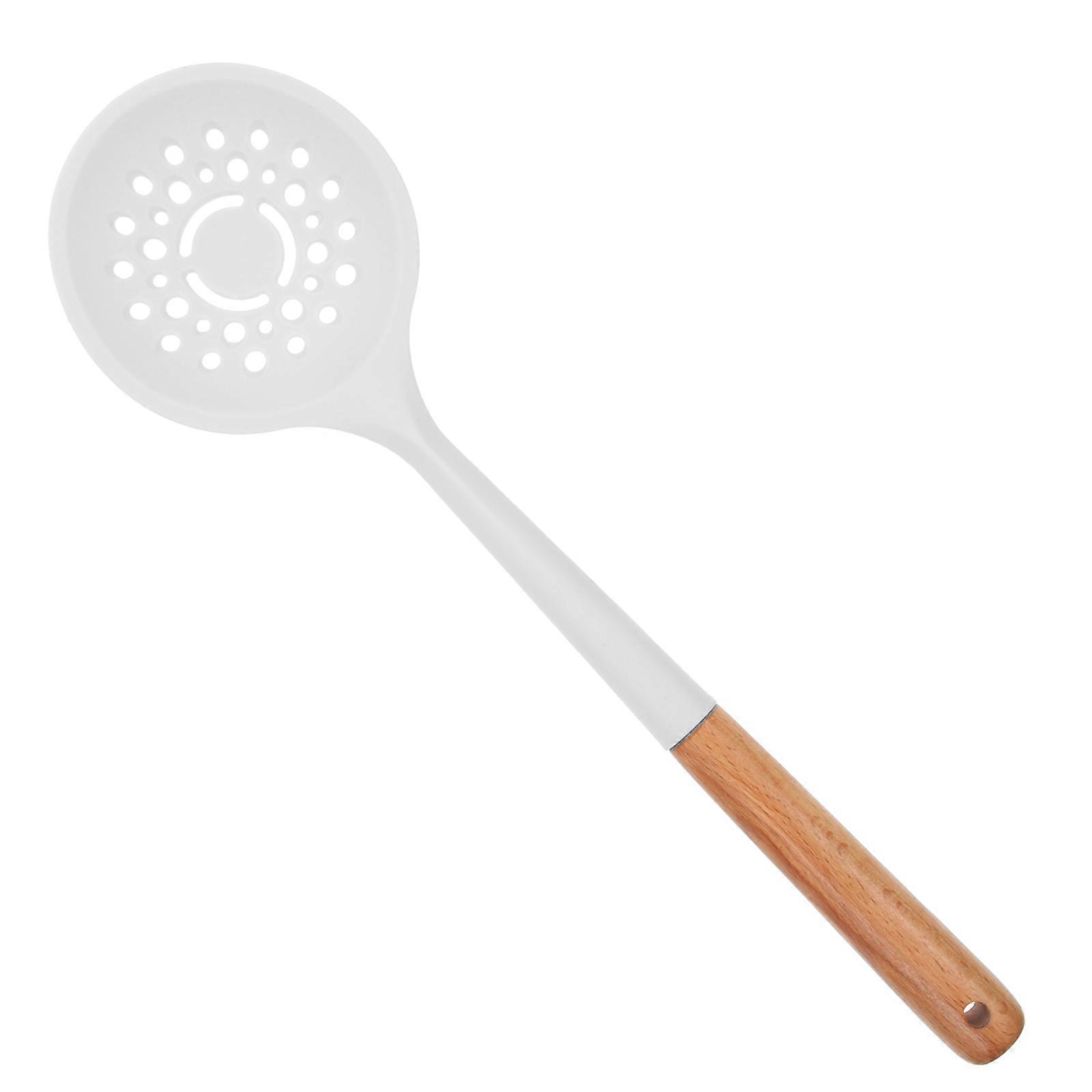 Silicone Slotted Spoon, Heat Resistant Cooking Spoon with Ergonomic Design for Efficient Draining and Skimming, Ideal for Family, Restaurant and