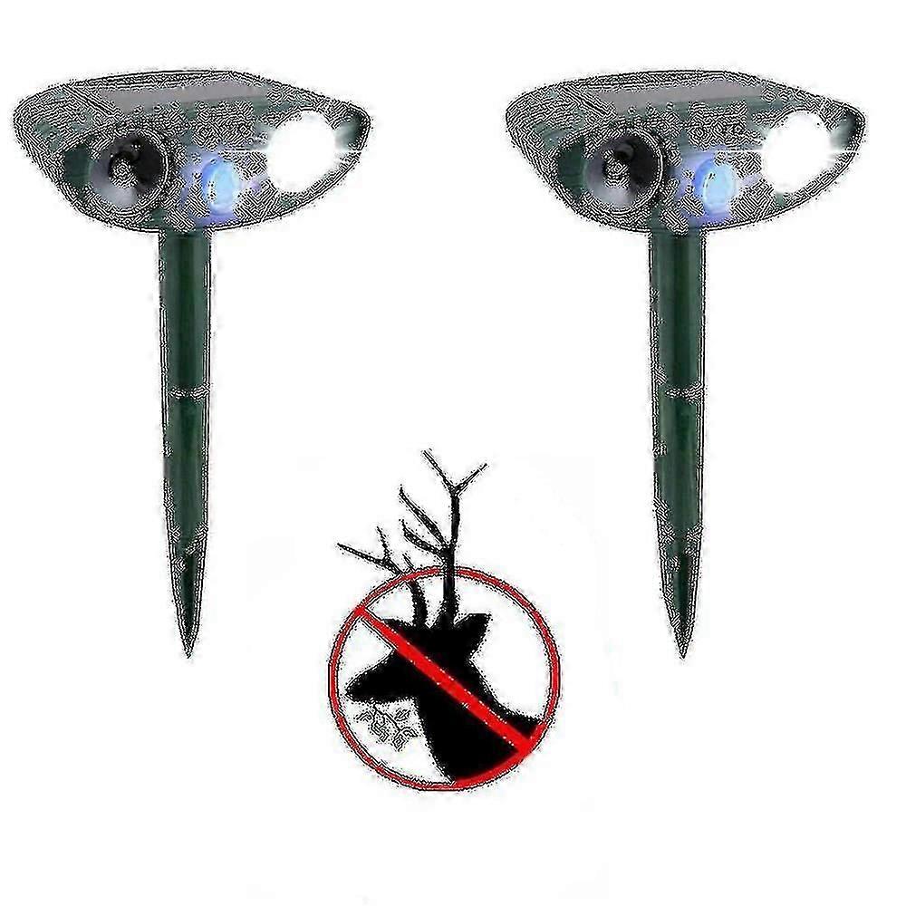 Ultrasonic Deer Repeller - Pack Of 2 - Solar Powered - Get Rid Of Deer In 48 Hours