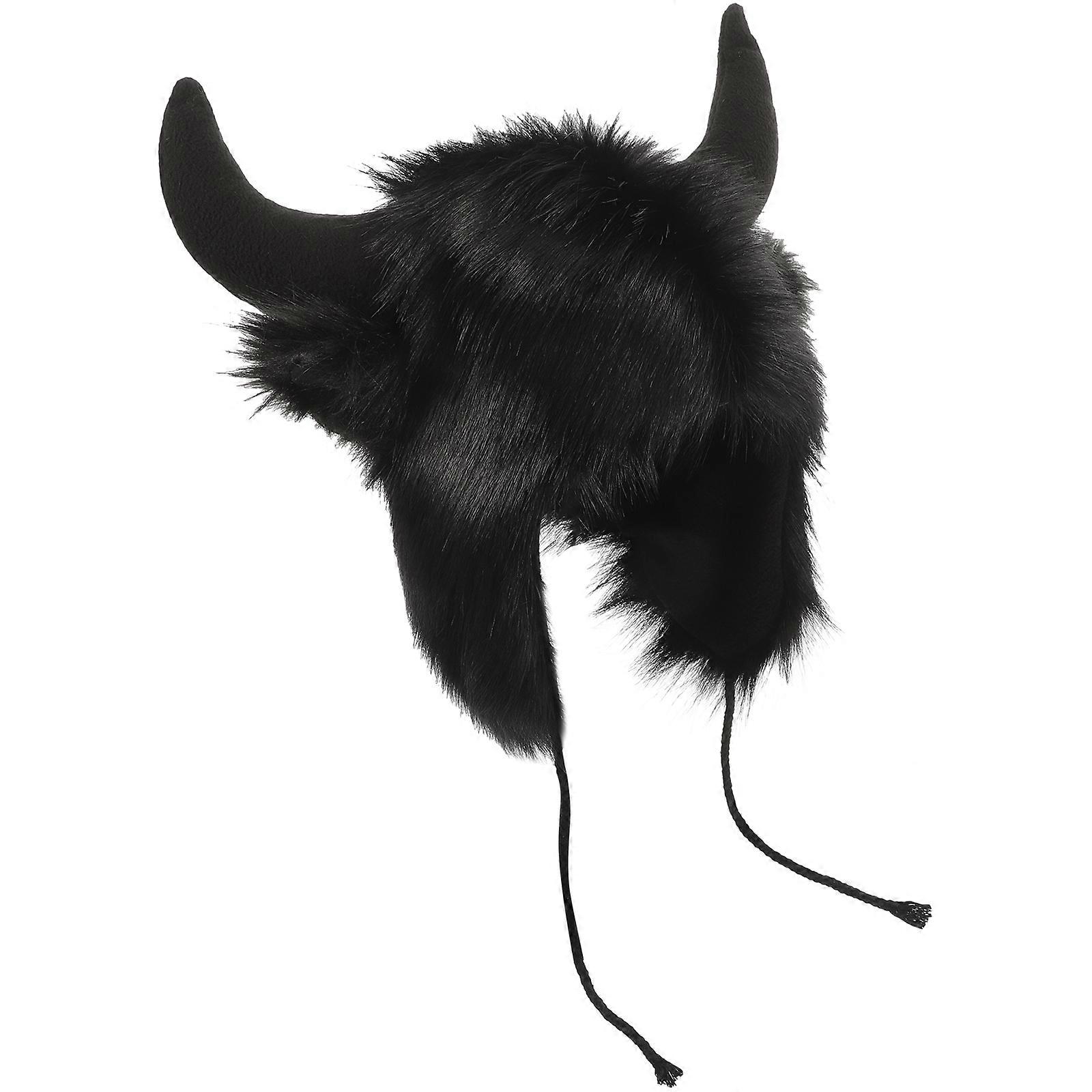 Cute Animal Shape Ideal For Themed Events And Parties Chic Black Plush Hat For Adults 1Set
