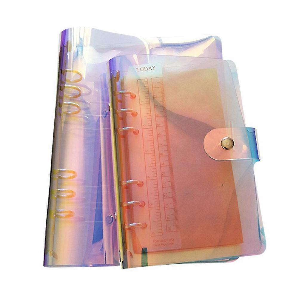 Colorful Transparent Lightweight Loose Leaf Binder Folder File Organizer with Button Closure for Home Office School Use Creative Design