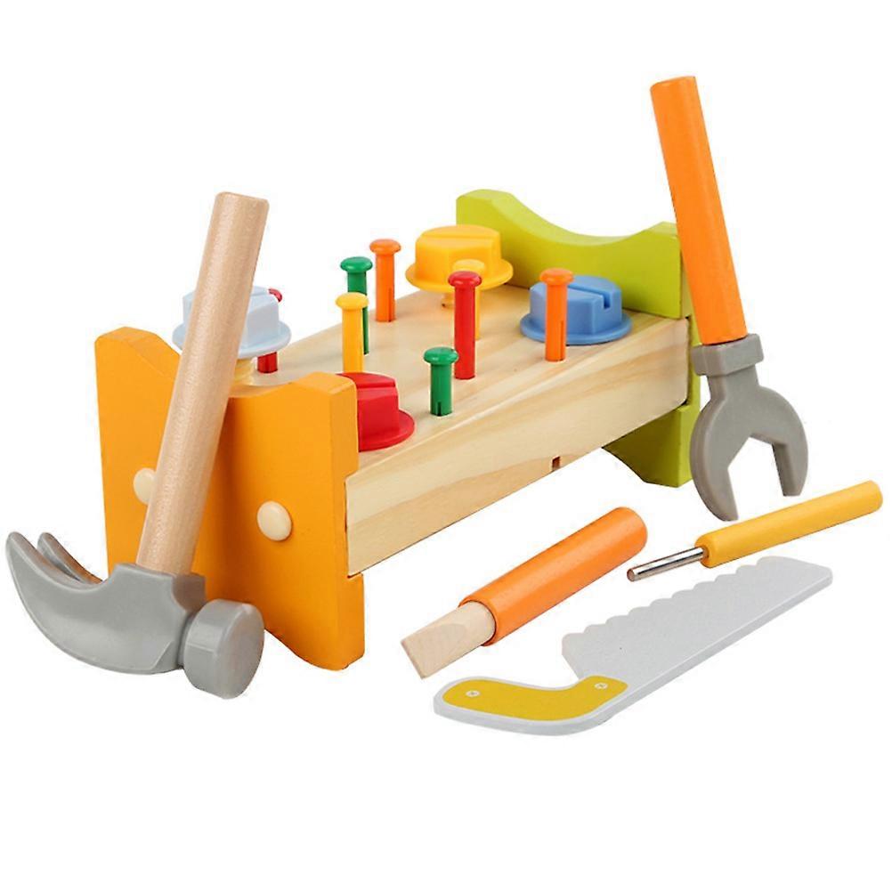 Wooden Hammer for Pounding Peg Workbench with Safe Smooth Edges, Fun Learning Tool for Boys and Early Childhood Development