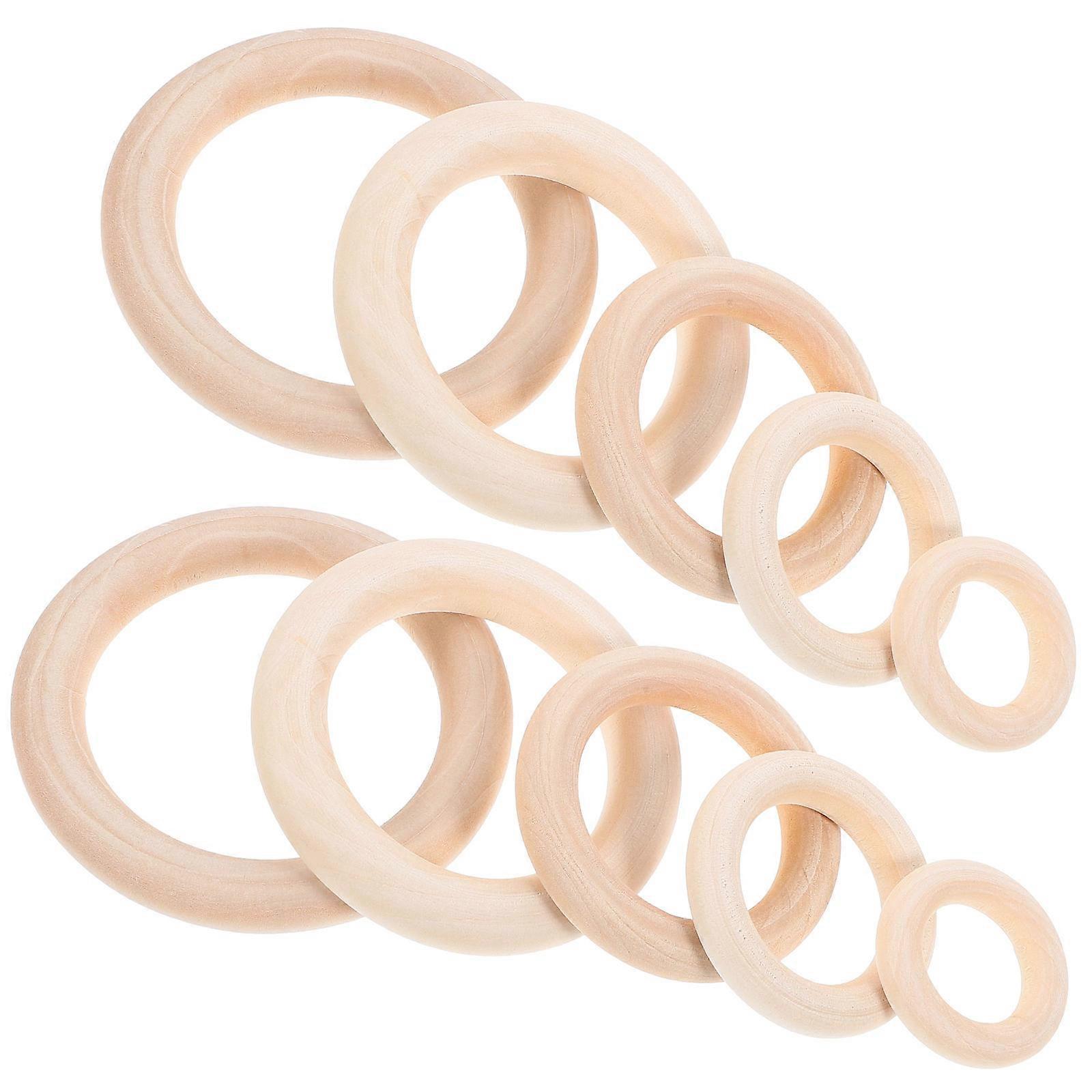 Decorative Round Rings Wood Material For Home Decor Diy Beaded Rings 50Pcs