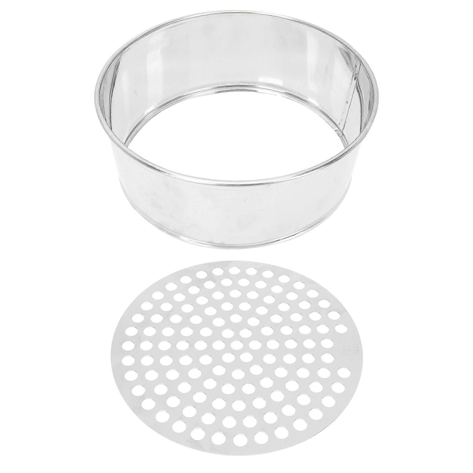 Beads Grading Sieve Round Shape Stainless Steel Sieve Set for Home Use Silver 1 Set