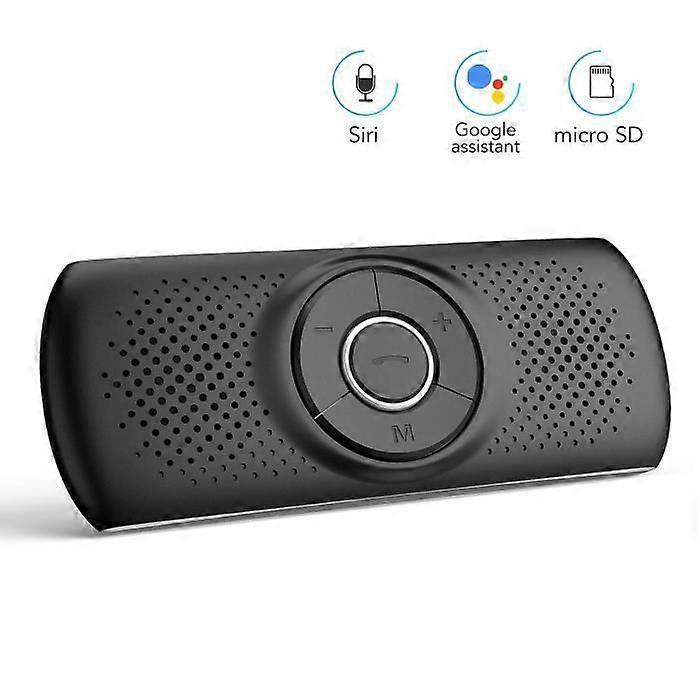 Bluetooth 4.2 Hands-Free Car Kit with Clip Built-in Mic Speakerphone, Auto Reconnect, iOS Siri & Google Assistant