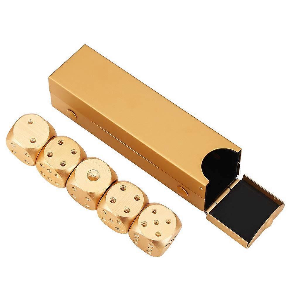 Game Dice Safe Rustproof Durable Left-Right Centre Dice Game Gold, Smooth Finish Poker Dice Set