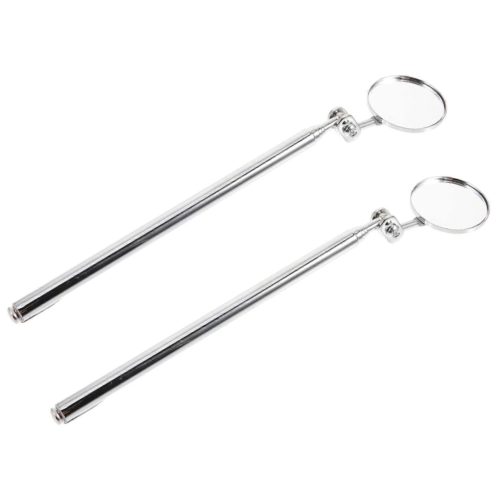 2 pieces telescopic inspection mirror, 360 swivel under car safety mirror on stick