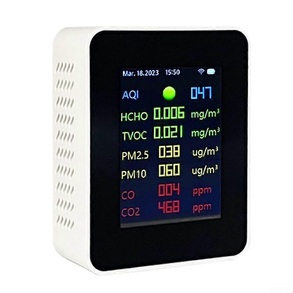 9in1 Indoor Air Quality Tester Temperature Tester for TUYA WIFI Provides Realtime Updates of Air Quality Indicators (White)