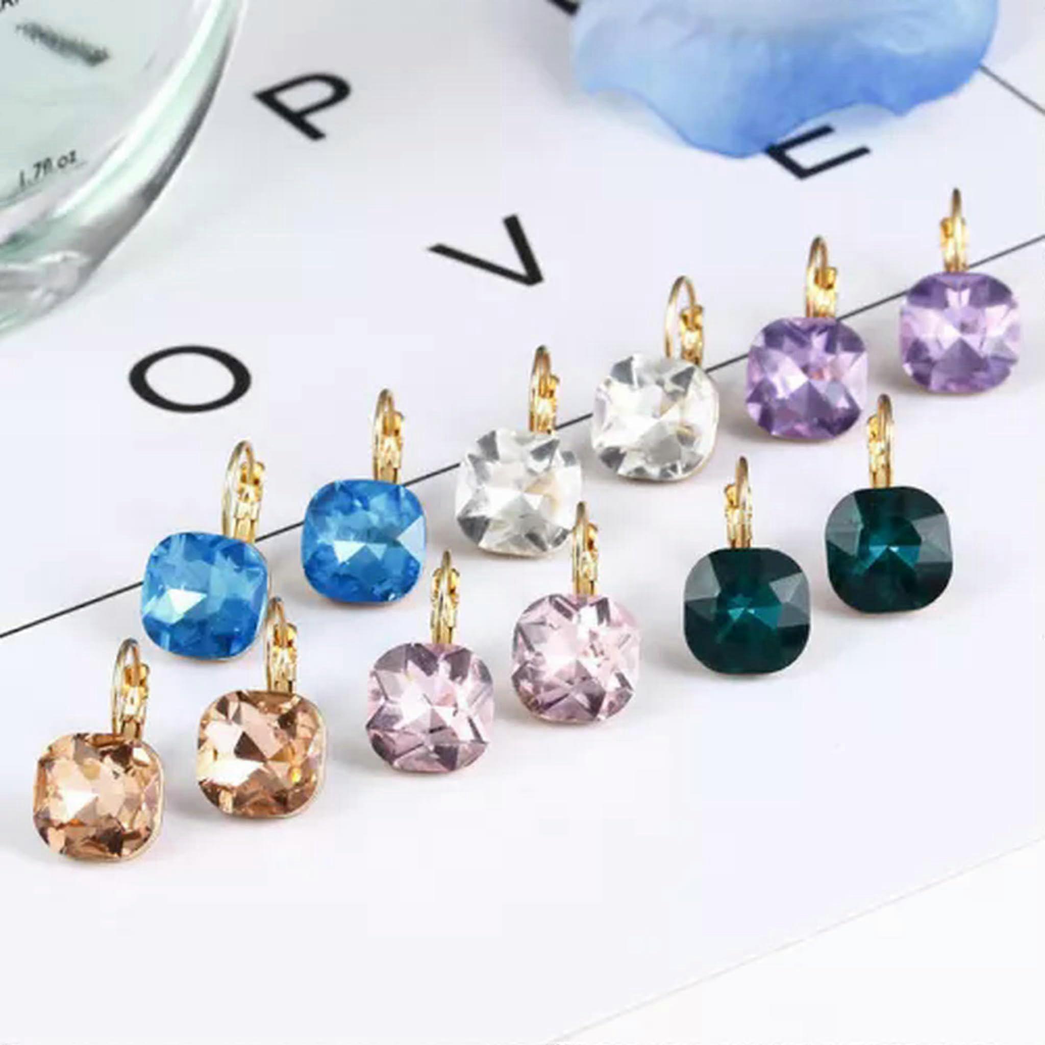 Crystal Earrings  Blue