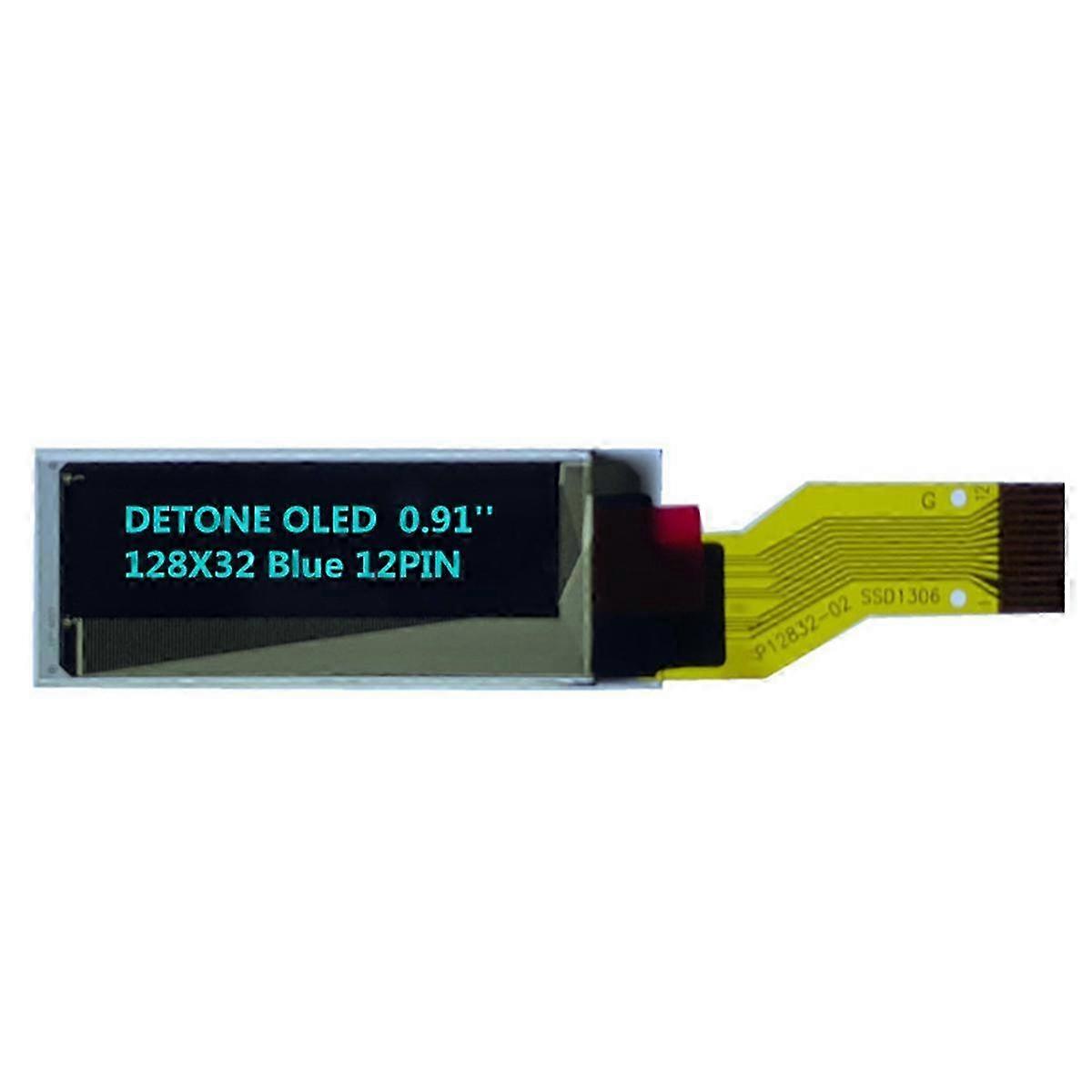 0.91 Inch OLED Screen with Blue Word Display, 12pin Dot Matrix, SSD-1306 Serial Port Drive