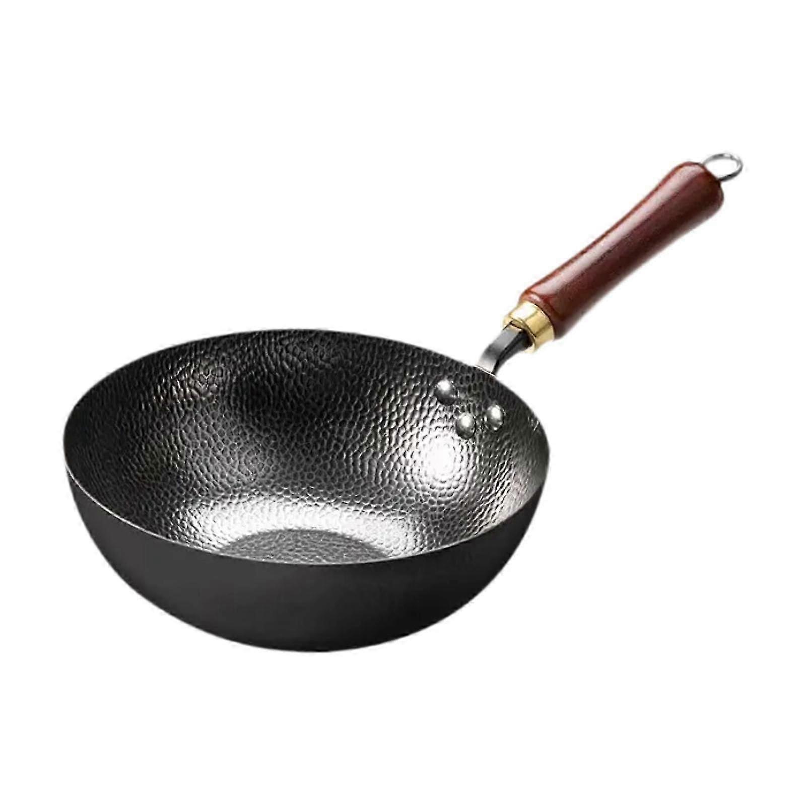 Nonstick Wok Chinese Wok Boiling Wood Handle Cookware Frying Wok Pan Stir Fry