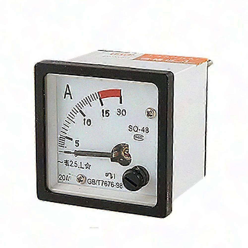 SQ48 Analoges Wechselstrommessgerät 0-15A Amperemeter Messgerät Weiß & Schwarz