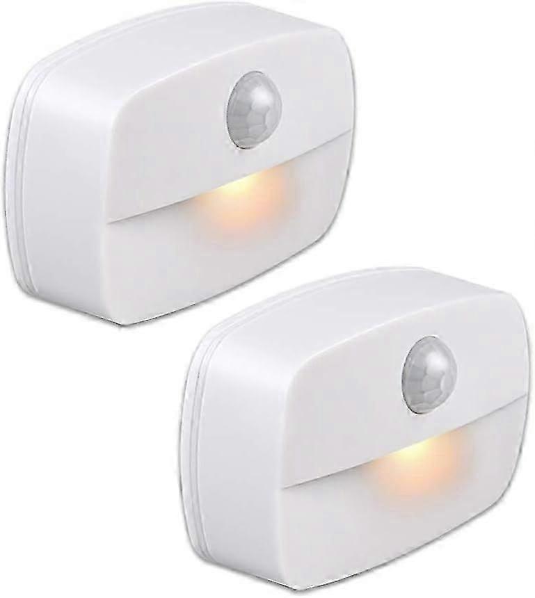 Automatic LED Night Light [2pcs], Self-adhesive Motion Sensor Wall Mounted Night Light, (Warm White Light)
