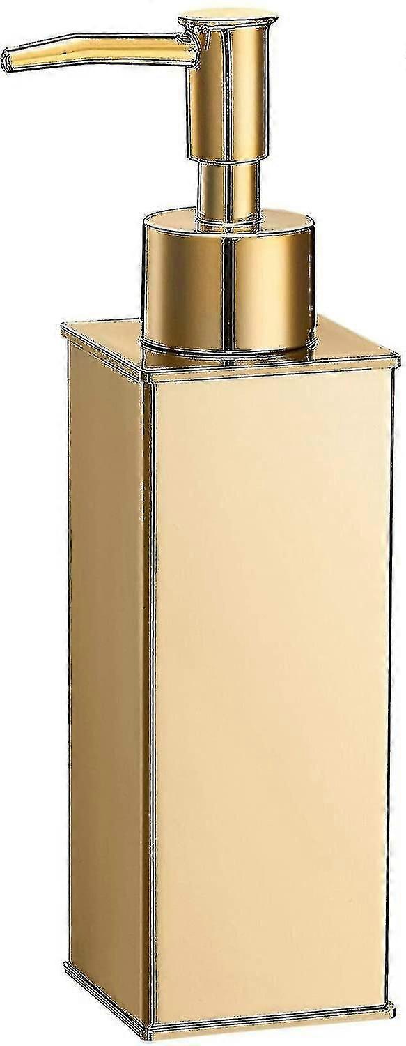 موزع صابون من الفولاذ المقاوم للصدأ مضخة صابون سائل قائمة بذاتها (ذهبي ، مربع ، 1 قطعة)
