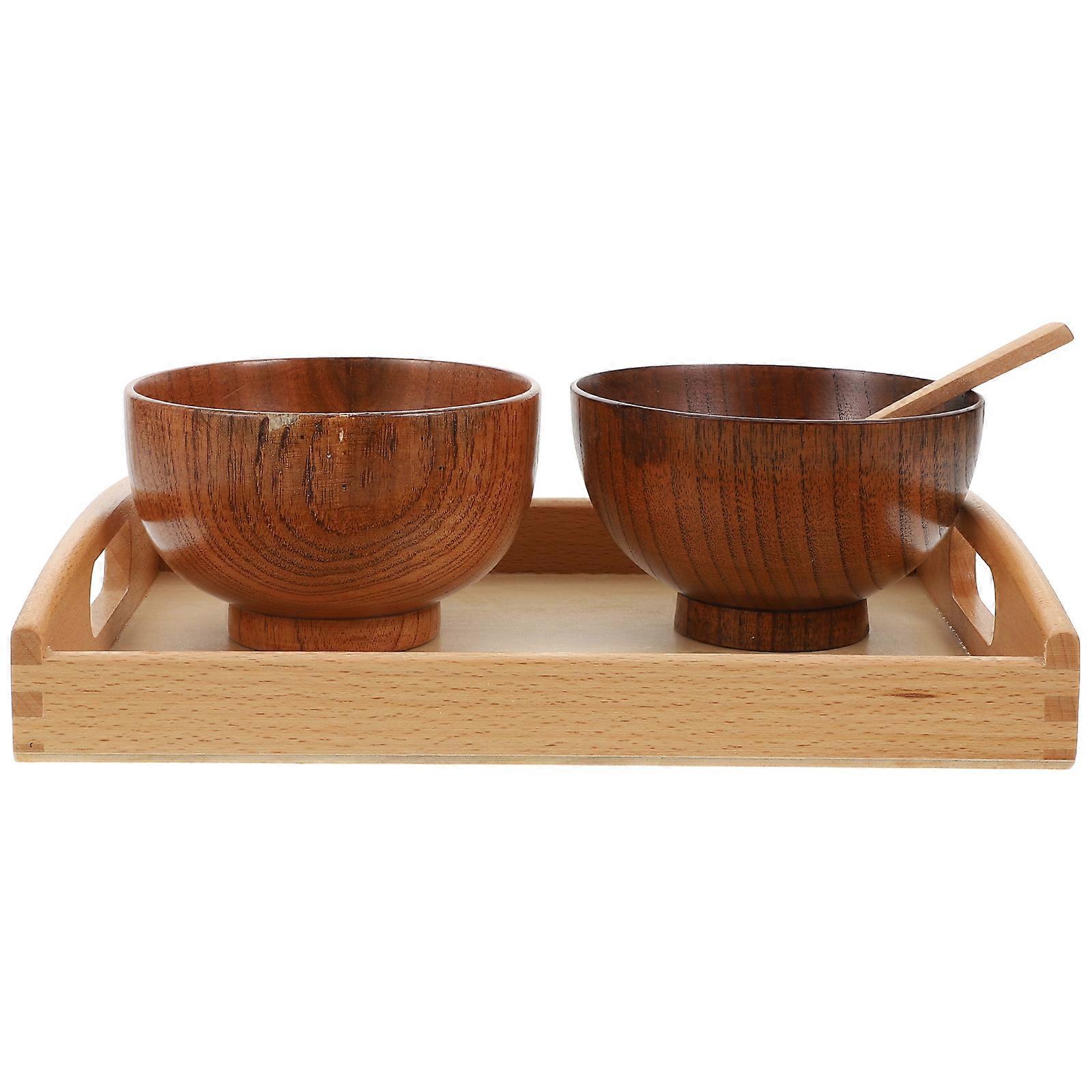 Scooping Plaything Wooden Bowl Spoon Plate for Children Daily Learning Assorted Color Function 1 Set