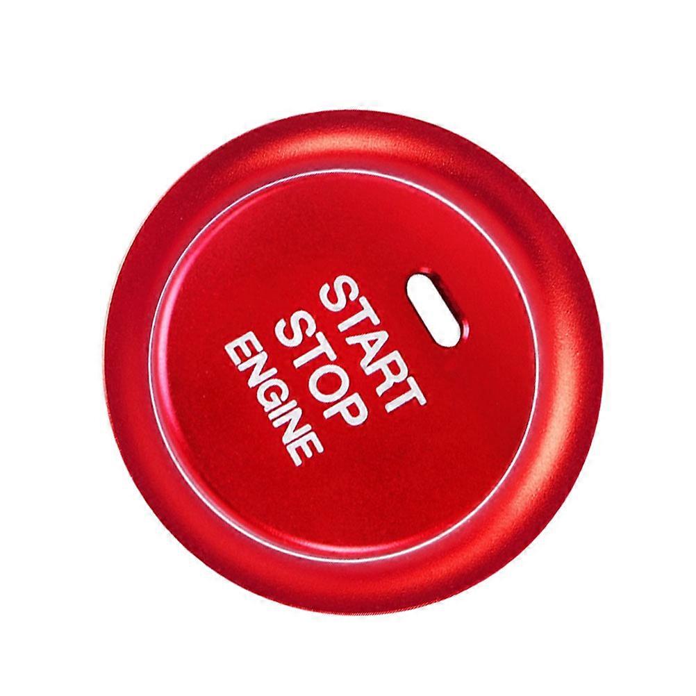 Car Engine Button Ring Circular Vehicle Aluminum Red for Car Interior Styling 2Pcs