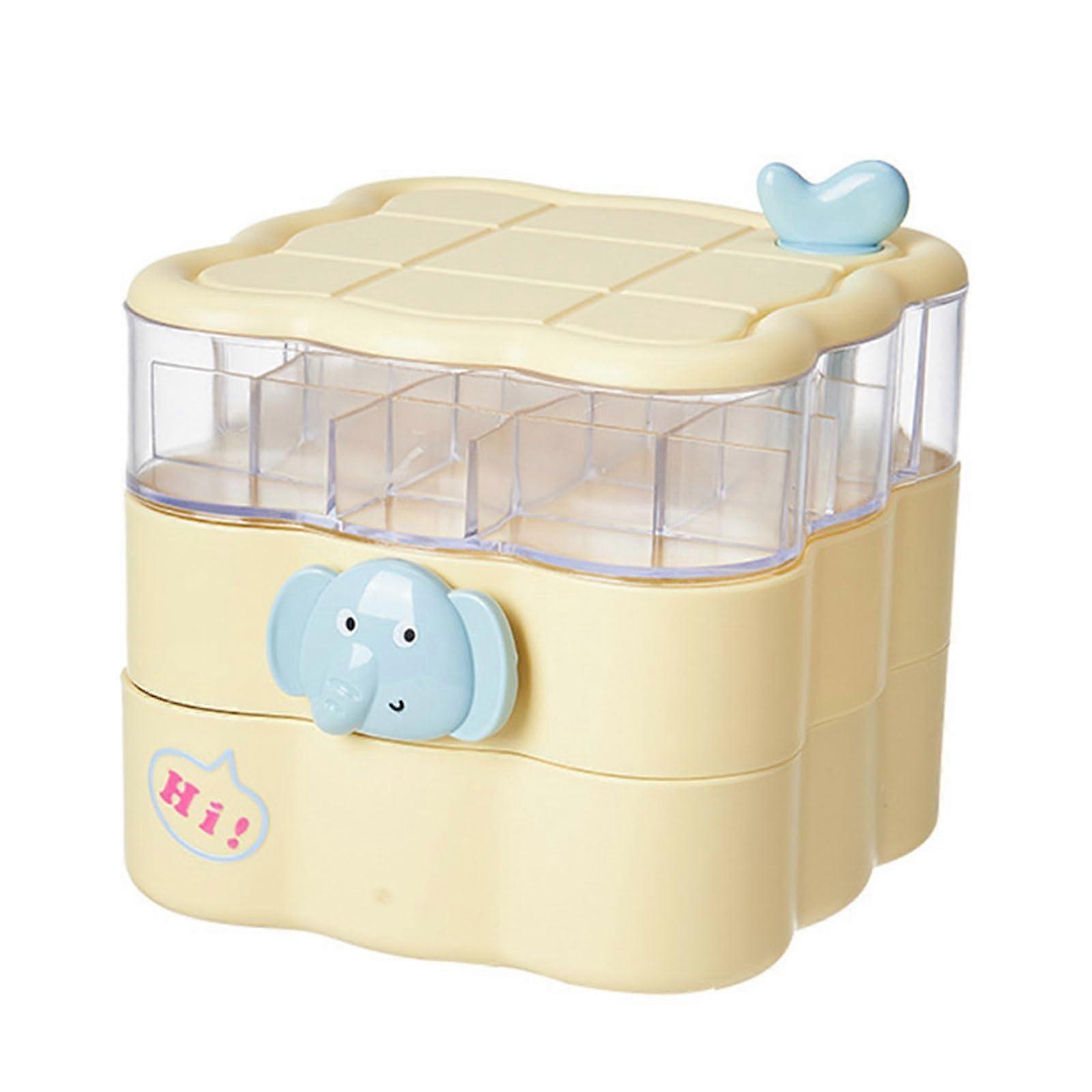 360 Degree Rotating Makeup Table Jewelry Storage Box Multi-Compartment Organizer Clear Design Accessories Case