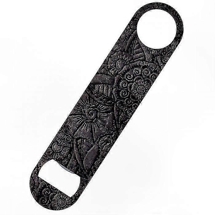 Stylish Metallic Flower Design Bar Blade Bottle Opener Tool