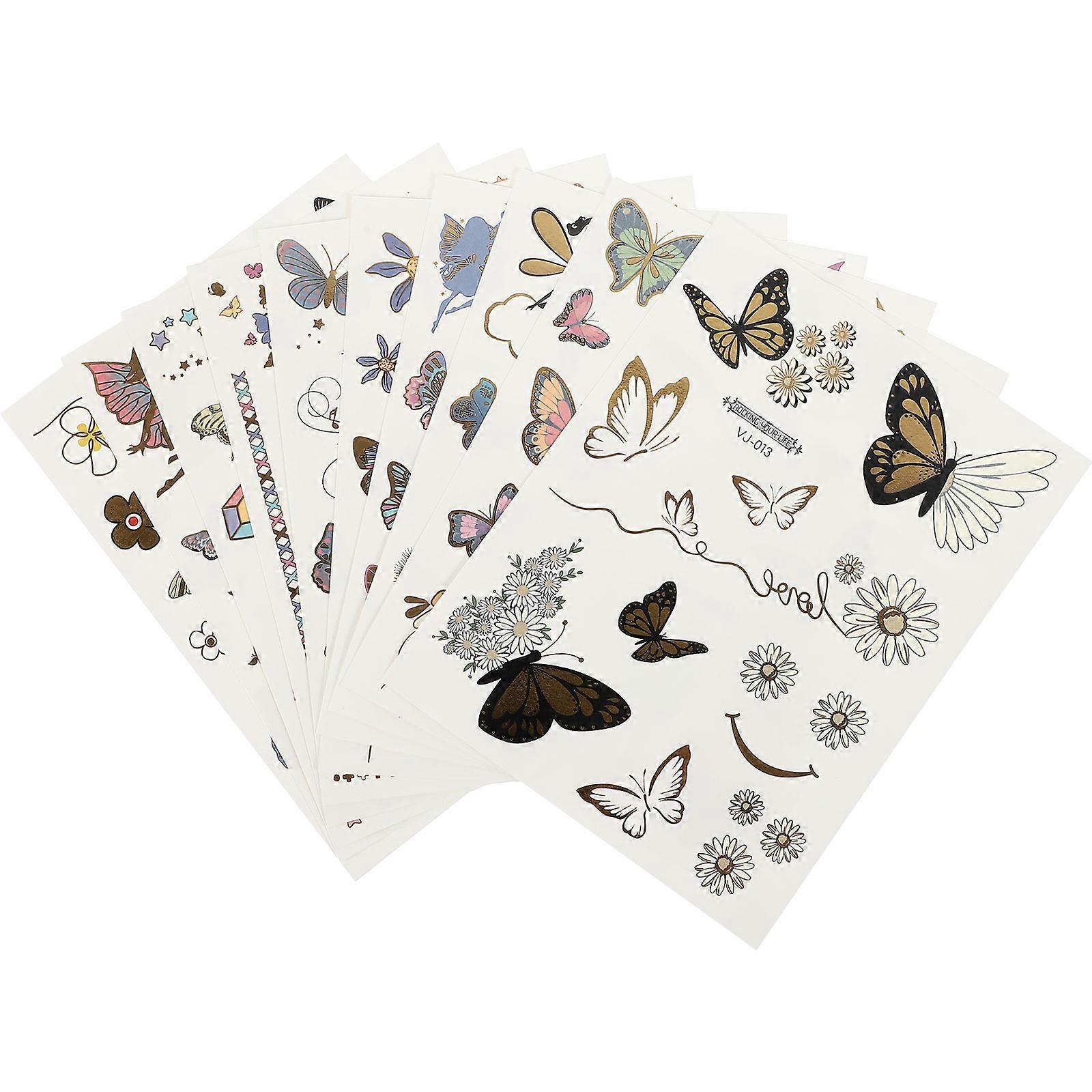 Butterfly Stickers Temporary for Adults Assorted Color Material for Gift Use 10Pcs