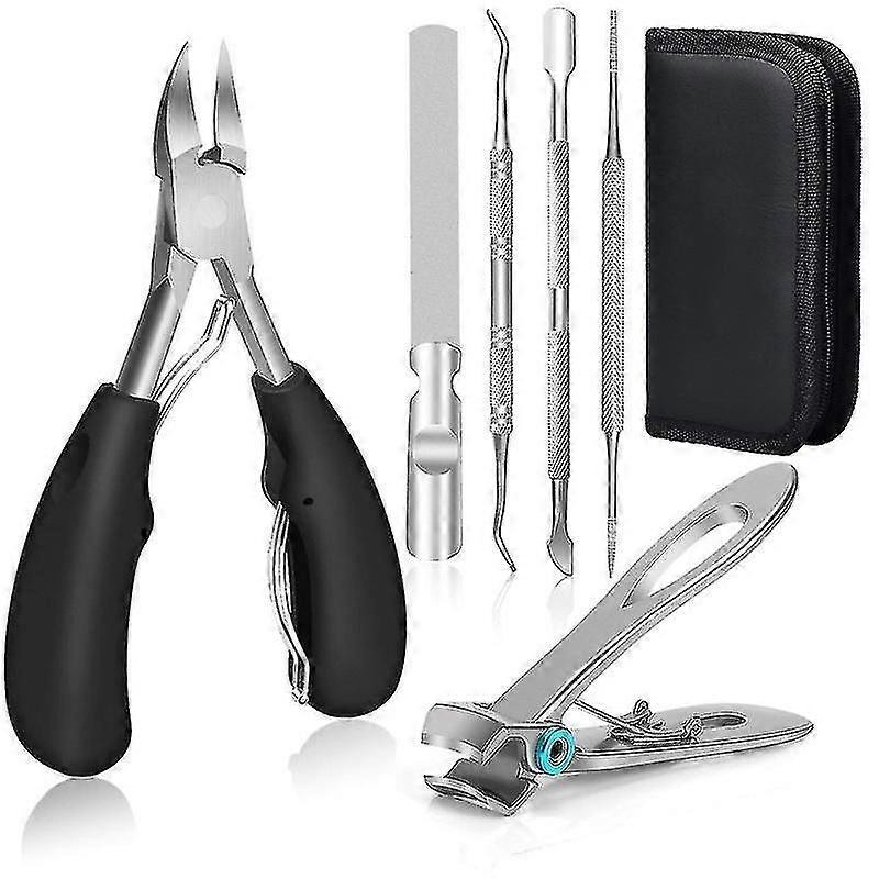 高齢者向けの厚い爪と陥入爪用の足の爪切り - ステンレススチール製のソフトグリップ爪切りと爪やすり付き