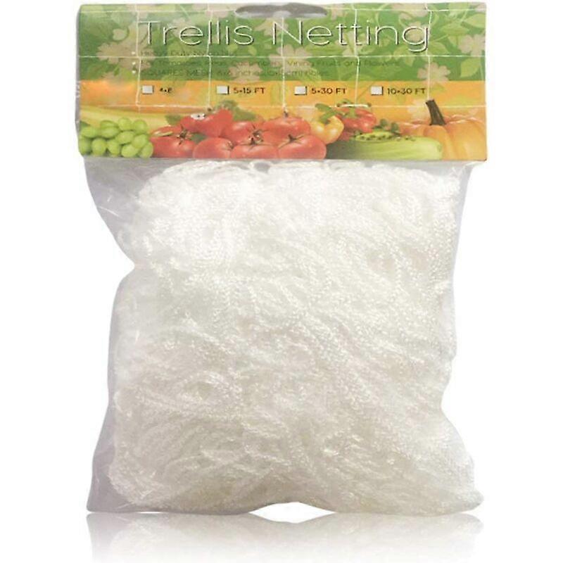 White Garden Netting 1.35 x 2.7m Polyester Trellis Netting Pea Netting for Beans Fruits Climbing Plants