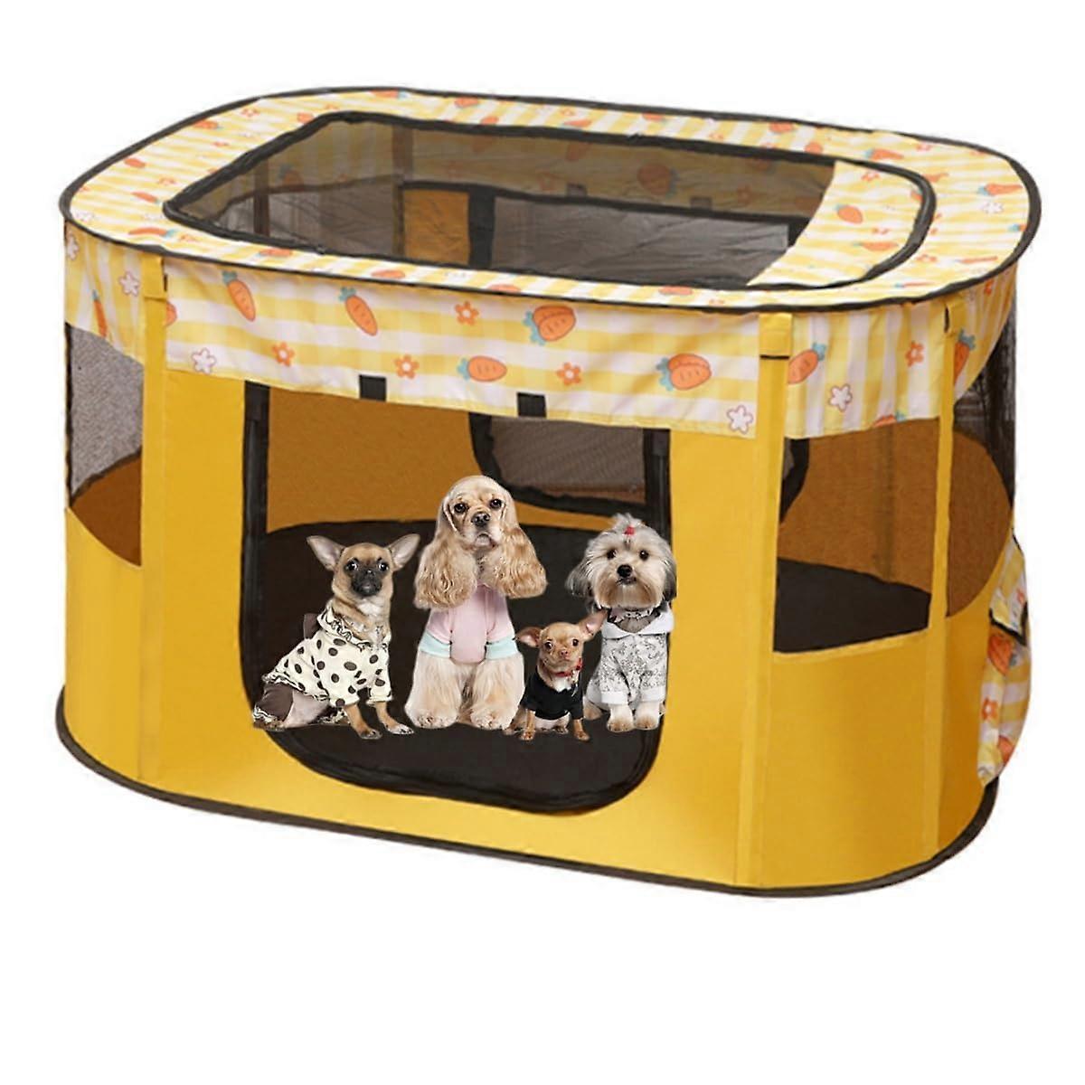 Pet Fence Cat House Villa Enclosed Tent Cat Cage For Kittens And Puppies, Large Space, Breathable Mesh, Sturdy Frame (S)