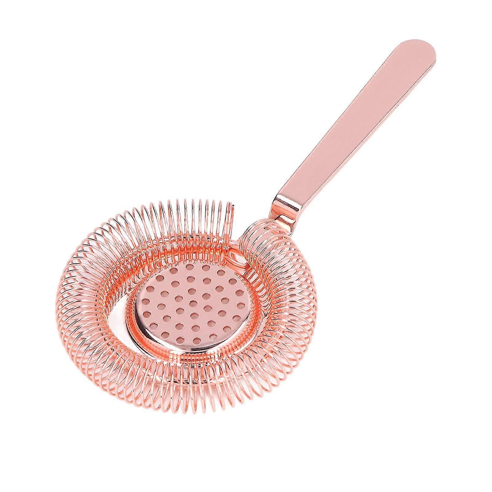 Fine mesh cocktail strainer in rose gold for easy cleaning and durable bar tools