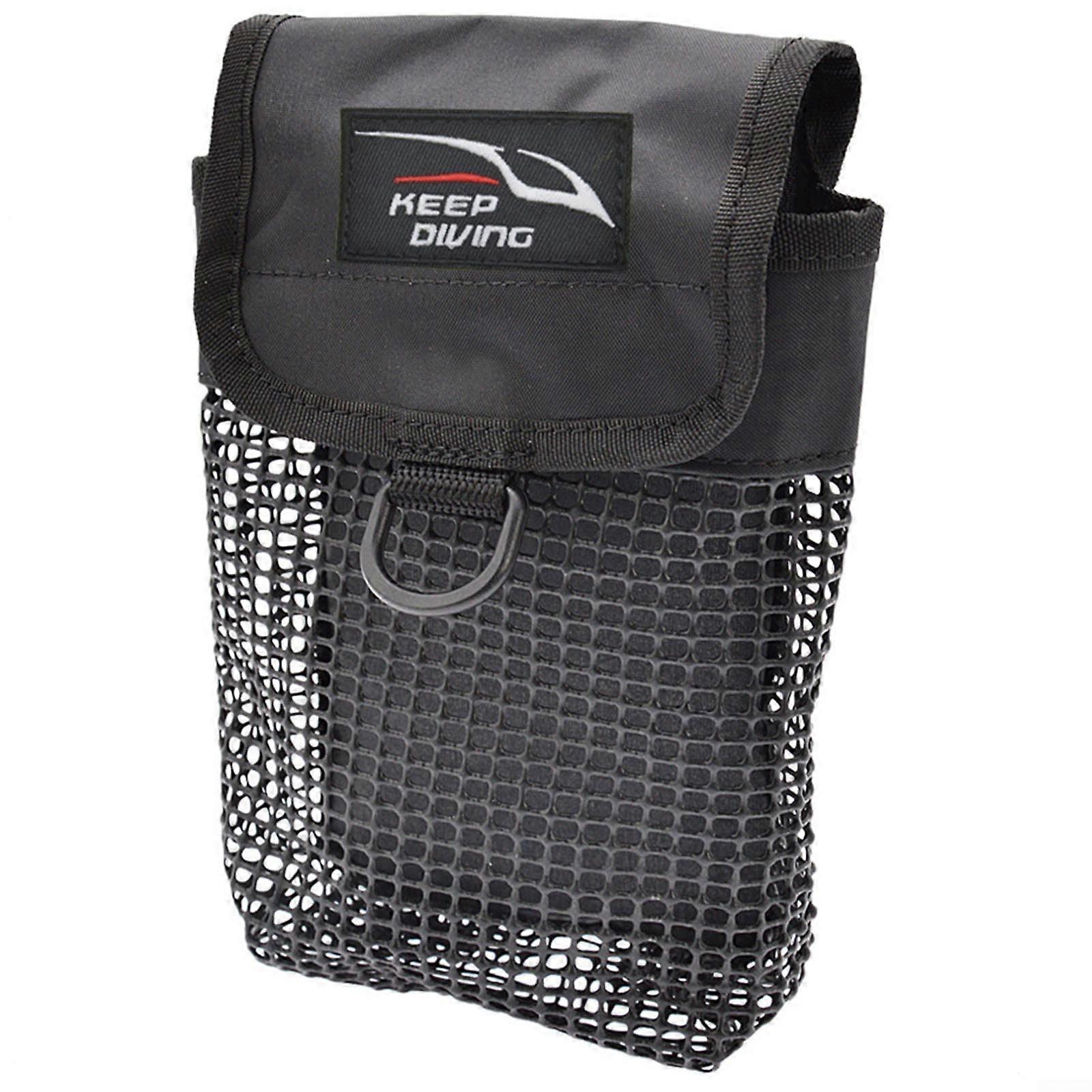 Scuba Dive Bag With Safety Marker Buoy And Mesh Storage Pocket For Accessories Underwater Use Fluorescent Orange