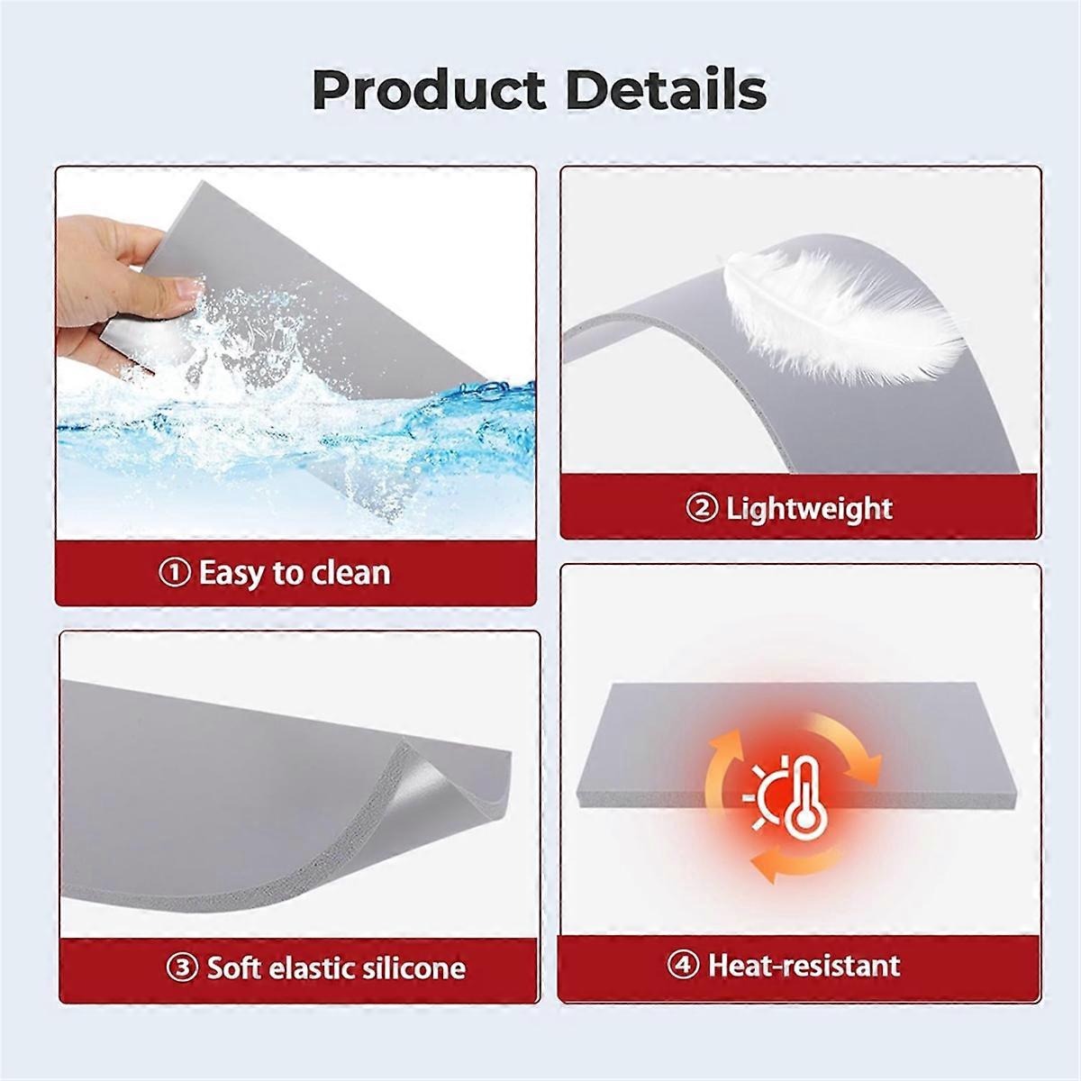 3 Thickness Silicone Hat Heat- Mat,1/8In,2/8In,3/8In - 8x4In Foam Cover Pad and Double Sided Use Mat