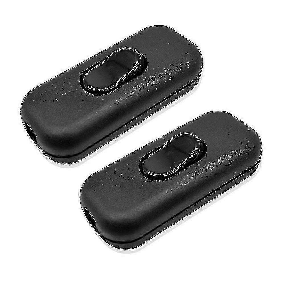 Black Inline Cord Switch Bi-polar Rocker Switch for Small Appliance or Lamp
