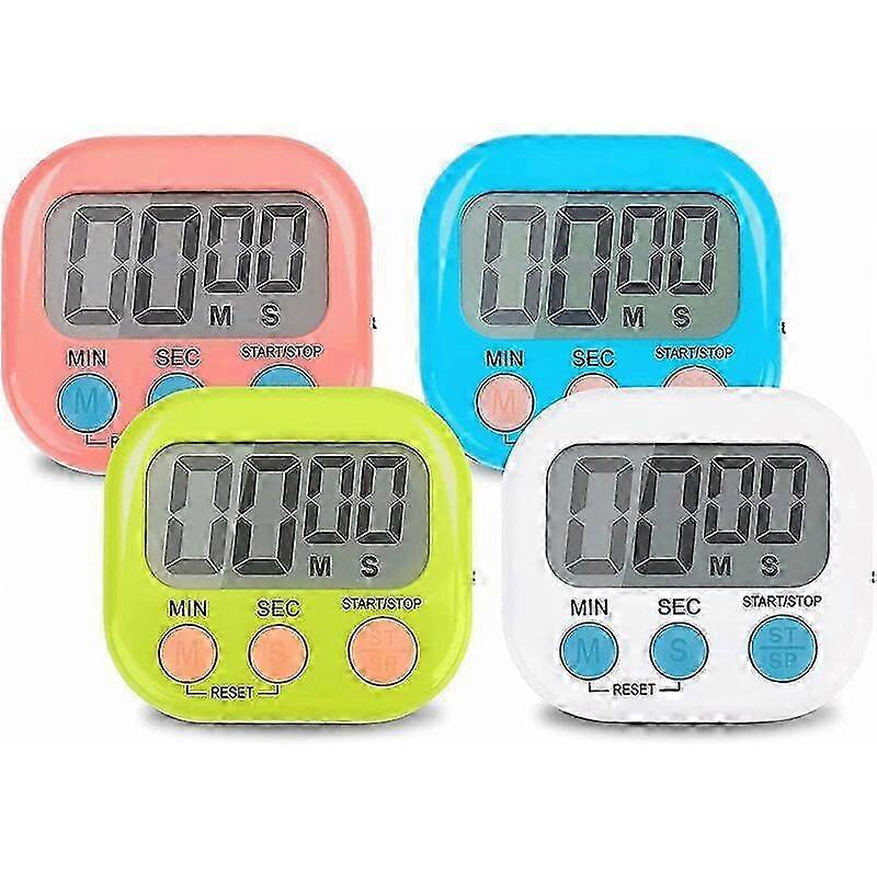 4 Pieces Magnetic Kitchen Timer, Magnetic Time Timer with Loud Alarm for Kids