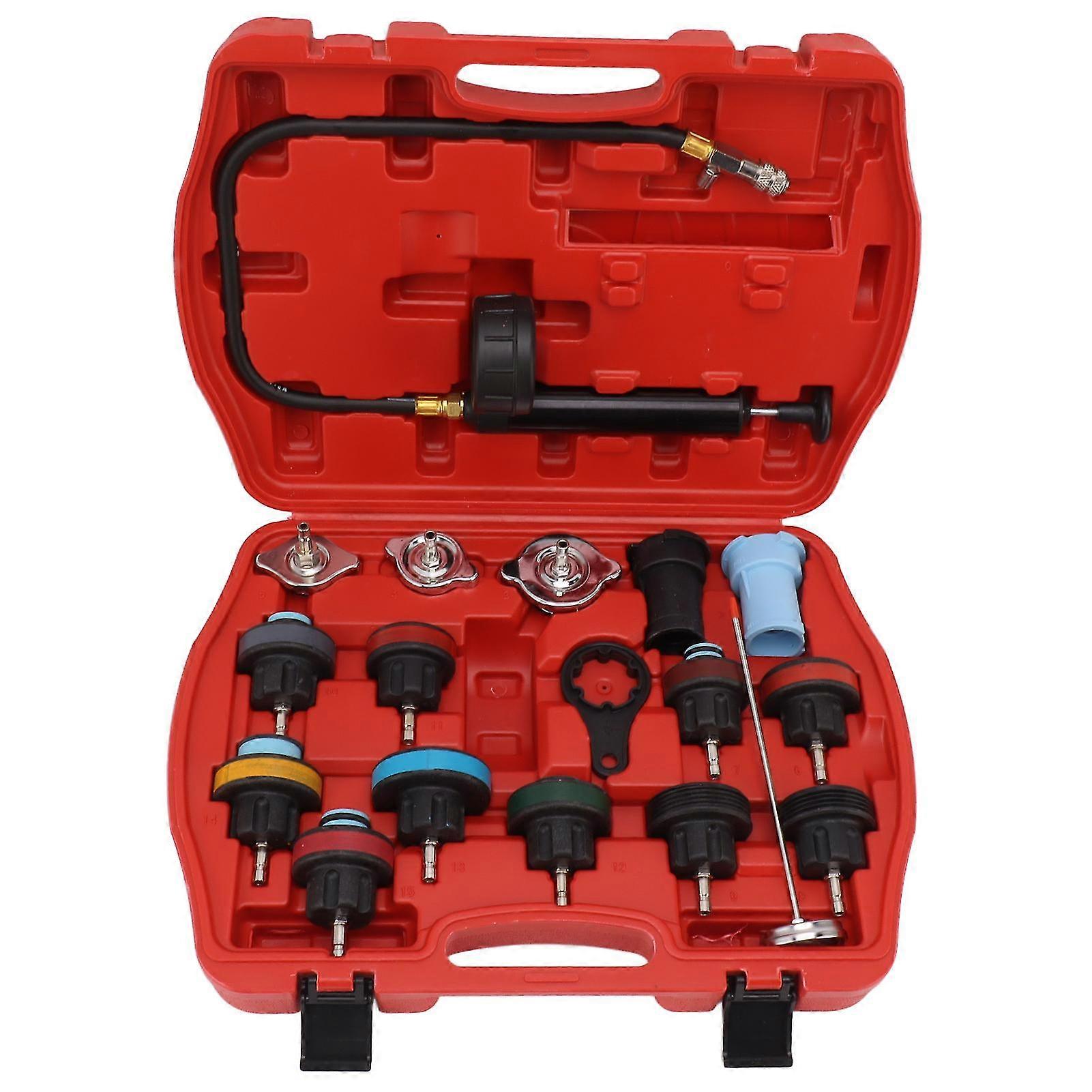 18PCS Radiator Pressure Tester Kit: Rust Proof for Auto Leak Testing