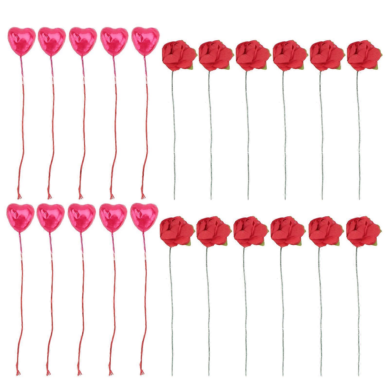 22Pcs Artificial Rose Branches Decoration Material For Women DIY Style Home Layout