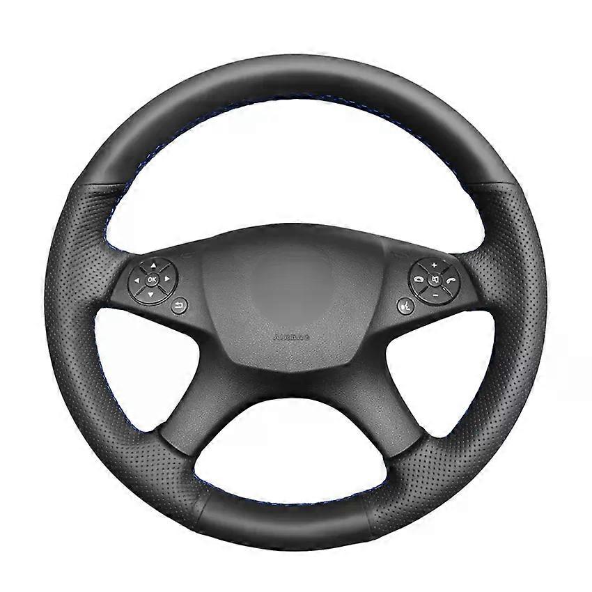 Hand-stitched Black PU Artificial Leather Steering Wheel Cover Suitable for Mercedes Benz C-Class W204 2007 2008 2009 2010 2011