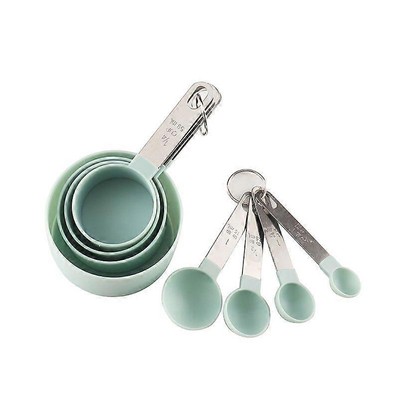 Measuring Cups & Spoons Set, Stackable Cups and Spoons, Nesting Measure Cups with Stainless Steel Handle, Kitchen Gadgets for Cooking & Baking(Blue)